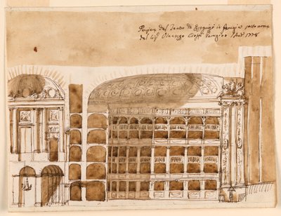 Schnitt eines Theaters in Perugia von Giuseppe Barberi