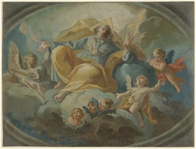 Gott mit Engeln in den Wolken von Giuseppe Baroni