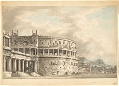 Architektonische Fantasie eines prächtigen antiken Mausoleums von Giuseppe Borsato