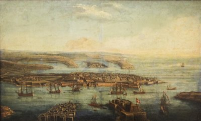 Ein Blick auf den Grand Harbour, Marsamxett und Valletta von Giuseppe Caloriti