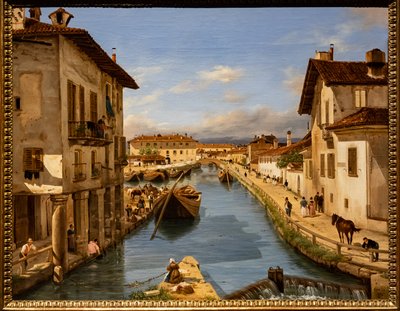 Ansicht des Naviglio-Kanals von der Brücke von St. Markus, ca. 1850 von Giuseppe Canella