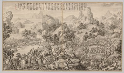 Durchbruch der Belagerung bei Hesui: aus Schlachtszenen der Niederschlagung von Aufständen..., um 1765-17 von Giuseppe Castiglione