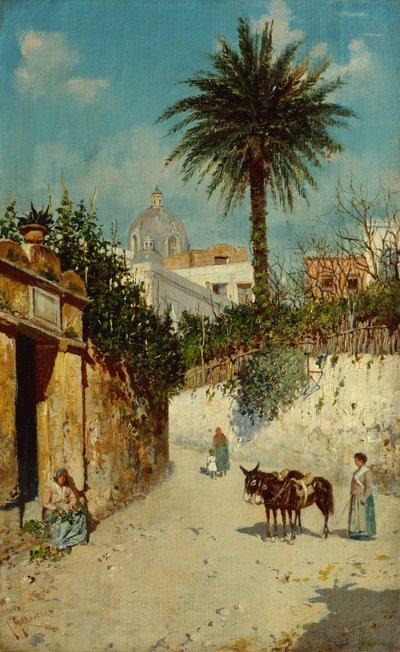 Eine Straßenszene in Neapel von Giuseppe Giardiello