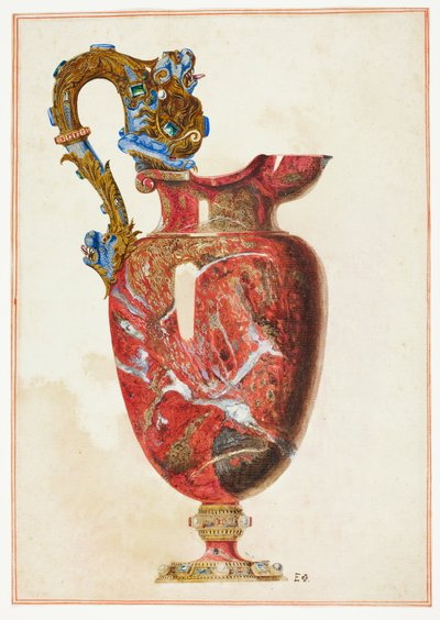 Steinkrug mit verziertem Griff von Giuseppe Grisoni