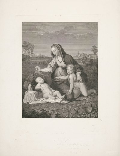 Maria mit Kind und dem jungen Johannes dem Täufer in einer Landschaft von Giuseppe Longhi