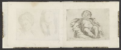 Liegendes nacktes Baby von Giuseppe Maria Mitelli