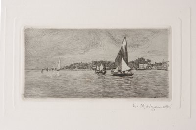 Boote in der Lagune von Giuseppe Miti Zanetti