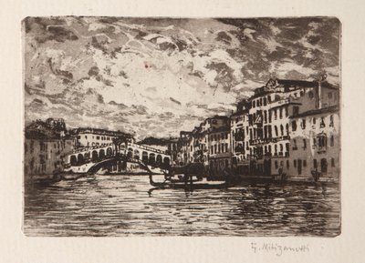 Die Rialtobrücke in Venedig von Giuseppe Miti Zanetti