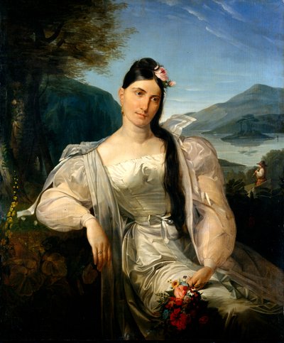 Porträt der Sängerin Giuditta Pasta im Bühnenkostüm von "Nina oder das Mädchen, das von Liebe verrückt wurde" von Giuseppe Molteni