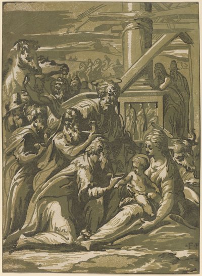 Die Anbetung der Könige von Giuseppe Nicolo Vicentino, after Parmigianino
