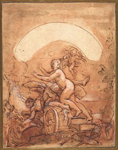 Auroras Treffen mit der Zeit unterbrochen, um 1700 von Giuseppe Passeri