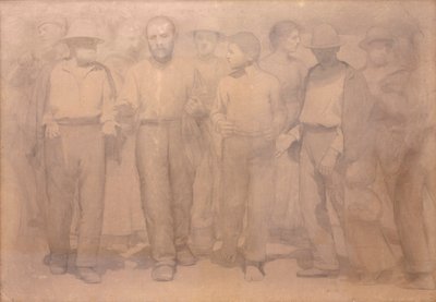 Karikatur für Der Vierte Stand von Giuseppe Pellizza da Volpedo