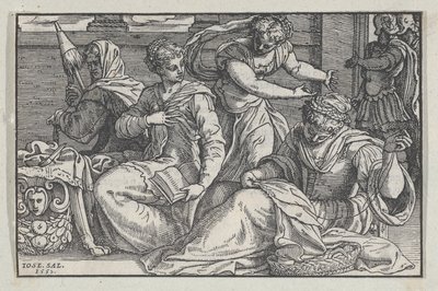 Lucretia unterrichtet ihre Töchter in der Handarbeit von Giuseppe Porta