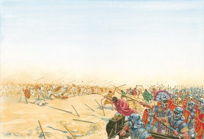 Schlacht der römischen und maurischen Armeen von Giuseppe Rava