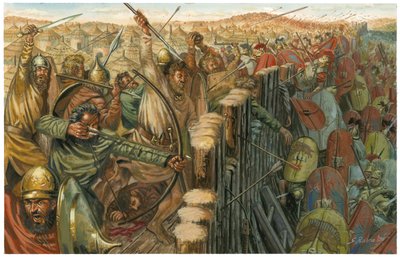 Die Armeen Alexanders des Großen stürmen in die Stadt von Giuseppe Rava