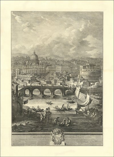 Il Prospetto della Città Leonina, mit der Vatikanbasilika, Brücke und Castel S. Angelo von Giuseppe Vasi