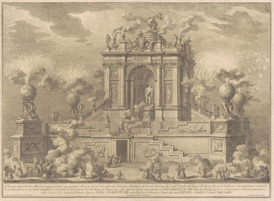 Die Prima Macchina für die Chinea von 1767: Ein Triumphbogen mit dem Farnese-Herkules von Giuseppe Vasi