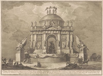 Die Prima Macchina für die Chinea von 1773: Der Tempel des Friedens, 1773 von Giuseppe Vasi