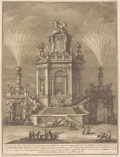 Die Prima Macchina für die Chinea von 1776: Ein Lustschloss von Giuseppe Vasi, after Giuseppe Palazzi