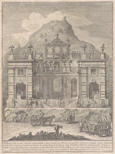 Die Seconda Macchina für die Chinea von 1778: Eine Wohnung in der Nähe von Monte Testaccio von Giuseppe Vasi, after Giuseppe Palazzi