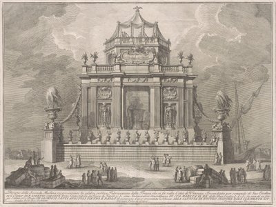 Die Zweite Maschine für die Chinea von 1773: Die Zubereitung von Theriak in Venedig von Giuseppe Vasi, after Giuseppe Palazzi, after Paolo Posi