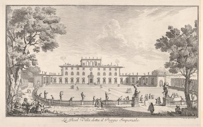 Die königliche Villa genannt il Poggio Imperiale, Ansicht..., 1744 von Giuseppe Zocchi