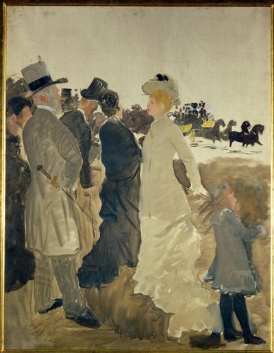 Skizze für die Pferderennen von Giuseppe or Joseph de Nittis