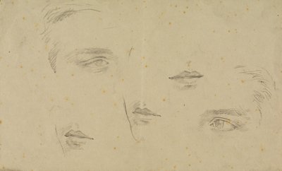 Studien von Augen und Mündern, Seite aus einem Skizzenbuch von Glyn Warren Philpot