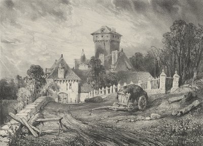 Château de Pesteil in Polminhac, 1832 von Godefroy Engelmann