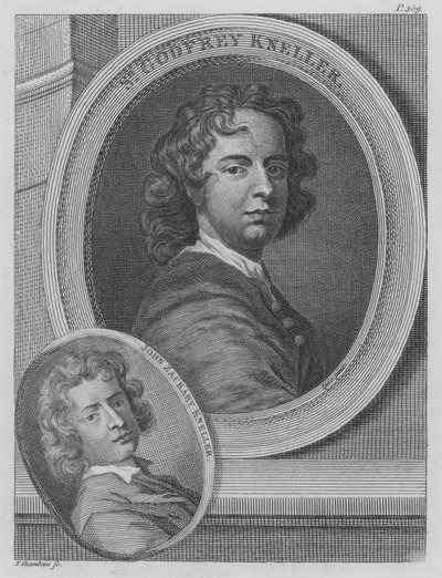 Sir Godfrey Kneller und John Zacharias Kneller, deutsche Künstler in England von Godfrey (after) Kneller