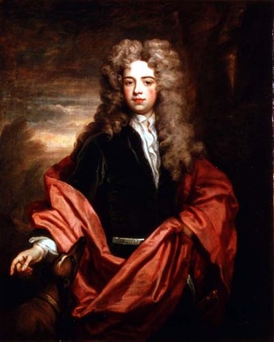 Porträt eines Gentlemans mit einem Windhund von Godfrey Kneller