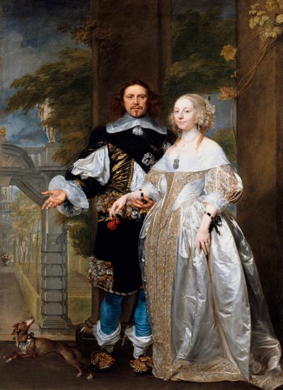 Porträt eines verheirateten Paares im Park (1662) von Gonzales Coques