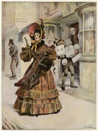 Lady Belinda geht einkaufen, um ihre Weihnachtsgeschenke zu kaufen von Gordon Frederick Browne
