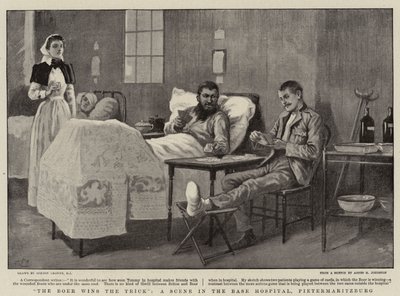 Der Bure gewinnt den Trick, eine Szene im Basis-Krankenhaus, Pietermaritzburg von Gordon Frederick Browne