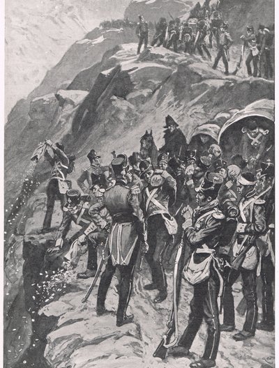 Der Rückzug nach Corunna: Das Silber den Berg hinunterwerfen, Illustration aus 