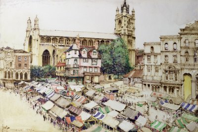Norwich: Der Marktplatz und die Kirche St. Peter Mancroft von Gordon Mitchell Forsyth