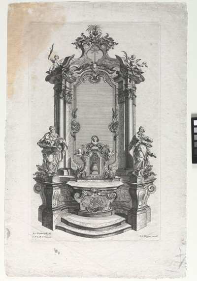Modell für Altar für Holzschnitzer von Gottfried Bernhard Götz