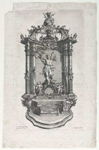 Modell für Altar für Holzschnitzer von Gottfried Bernhard Götz