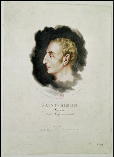 Porträt von Claude Henri de Rouvroy, Graf Saint-Simon (1760-1825), kurz nach seinem Tod, 1825 von Gottfried or Godefroy Engelmann