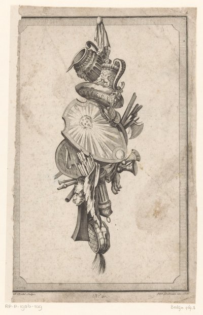 Trophäe mit Vasen und Schild von Gottlieb Friedrich Riedel