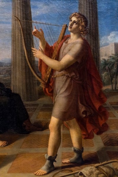 David spielt vor Saul (Detail) von Gottlieb Schick