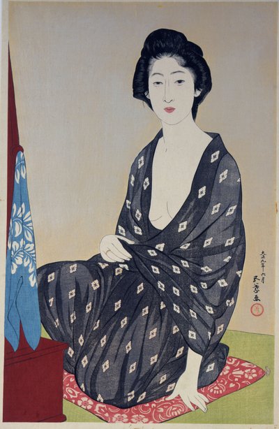 Natsugoromo no onna (Frau in einem Sommergewand) von Goyo Hashiguchi
