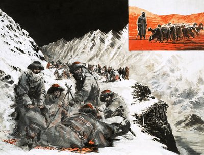 Eine Kamelkarawane im Pamir-Gebirge von Graham Coton
