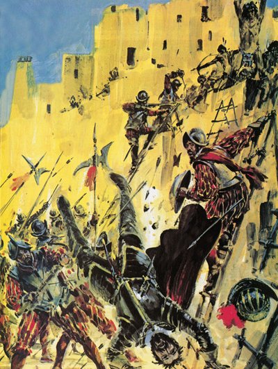 Angriff auf eine der sogenannten Sieben Städte aus Gold von Graham Coton