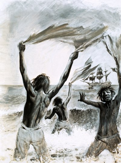 Schiffbrüchige auf der Insel Asuncion von Graham Coton