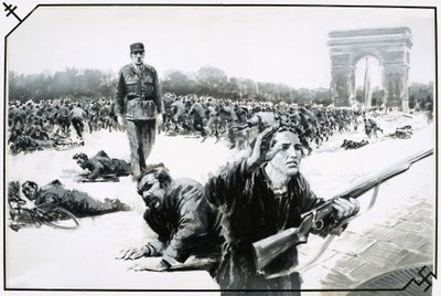 Charles de Gaulle macht seinen Siegesmarsch über die Champs-Élysées während der Befreiung von Paris von Graham Coton