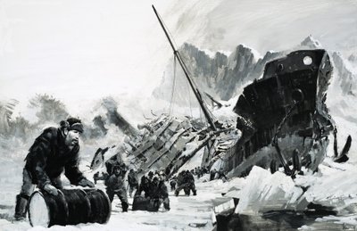 Unbekanntes Schiffswrack auf einem eisigen Gletscher von Graham Coton