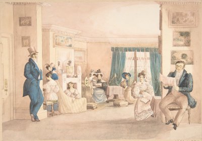 Ein Innenraum in Hatton, Warwickshire, 1820-30 von Granddaughters of Dr. Samuel Parr.