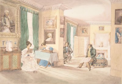 Ein Innenraum in Hatton, Warwickshire, 1820-30 von Granddaughters of Dr. Samuel Parr.