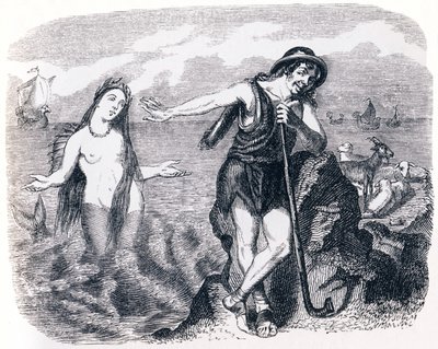 Der Hirte und das Meer - Fabeln von La Fontaine von Grandville